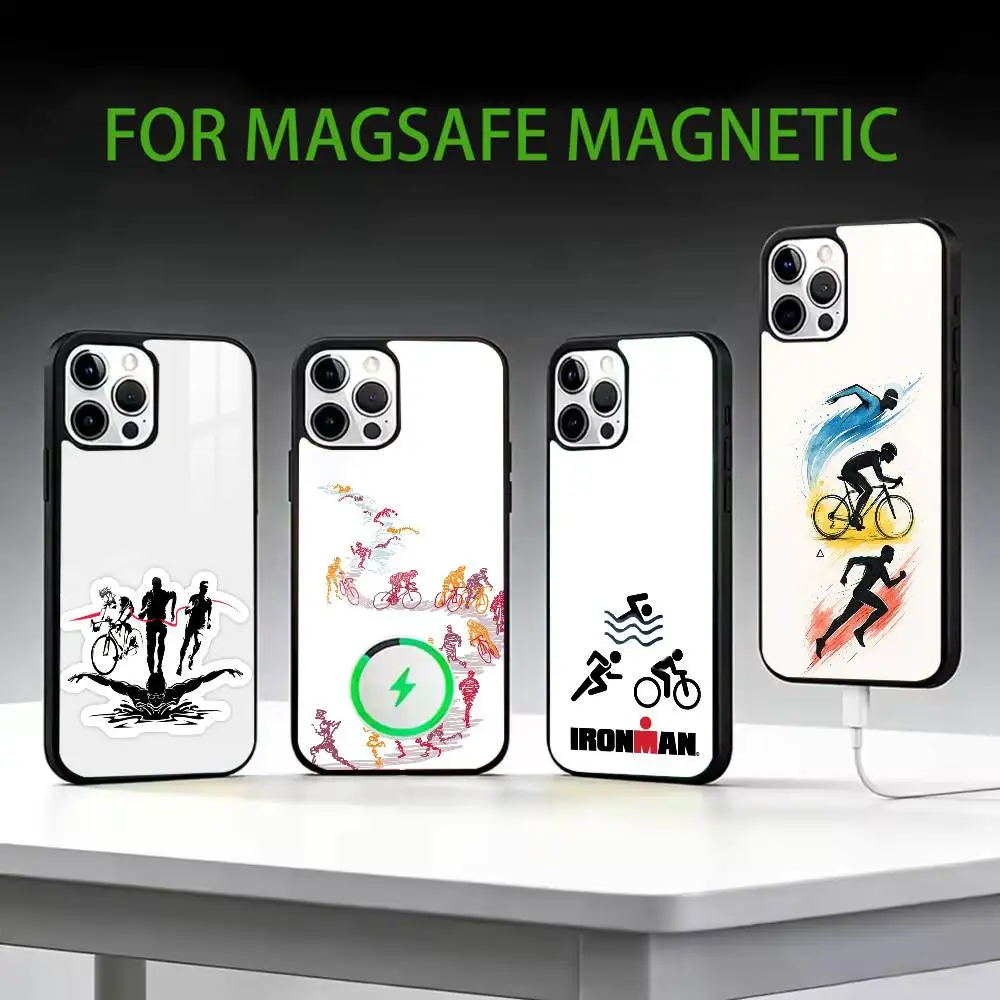 

t-Triathlon s-Swim Bike Run Tri Life Phone Case For iPhone17,16,15,14,13,12 Plus,Pro Max Magnetic For Magsafe Wireless Charging