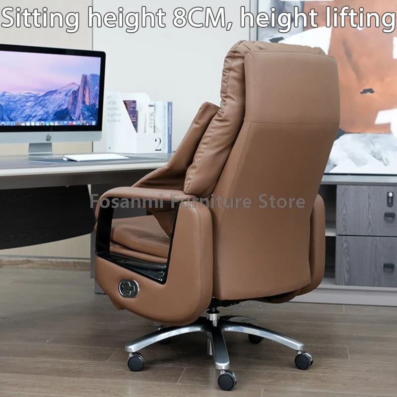 Sedia da ufficio ergonomica Sedia da gioco con poggiapiedi e sedile girevole Sedia da computer con angolo di supporto lombare regolabile, morbida e confortevole