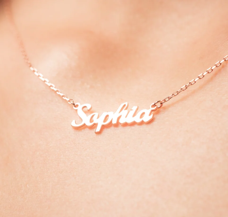 Personalized Customized Stainless Steel Versatile Gold Plated Jewelry Name Necklace Gift Wife Anniversary Holiday Gift