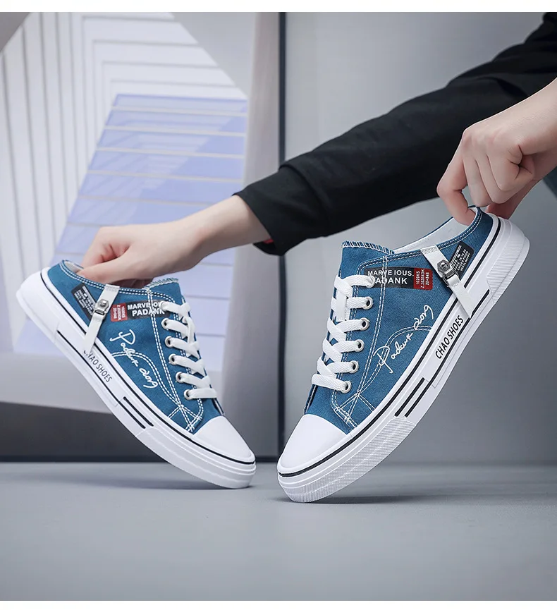 

Walking Shoe Fashion Closed-toe Half-slip Shoes for Men Summer Breathable Loafers Men's Casual Slippers Thick-soled Comfortable