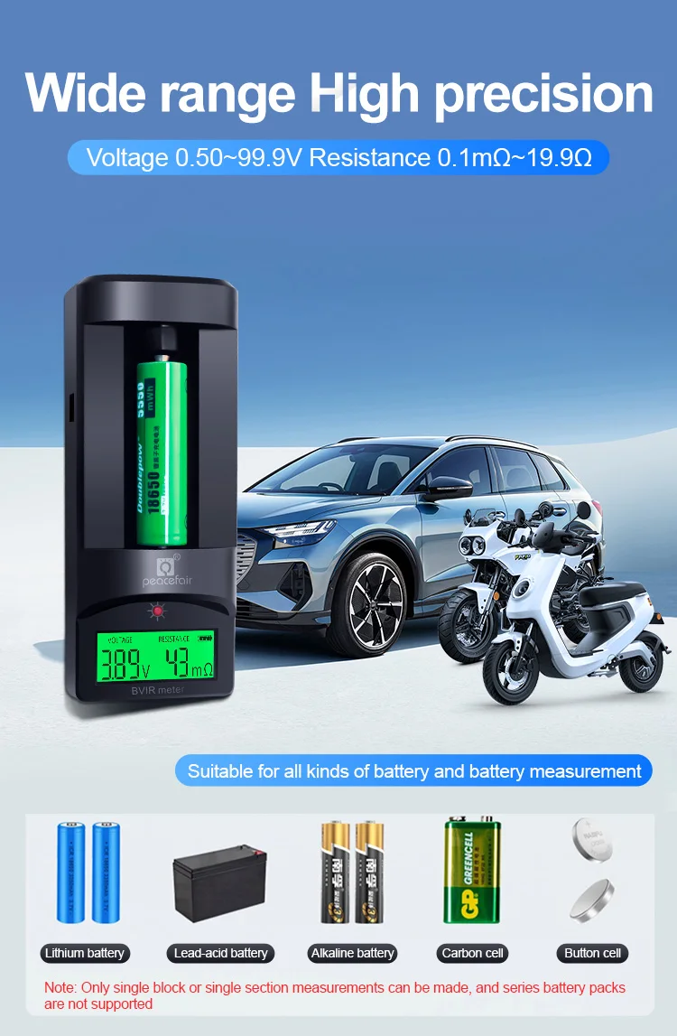 Peacefair PZEM-010 High Precision 18650 Lithium Battery Tester USB 4-Wire Probe Pen Internal Resistance Voltage Battery Testers