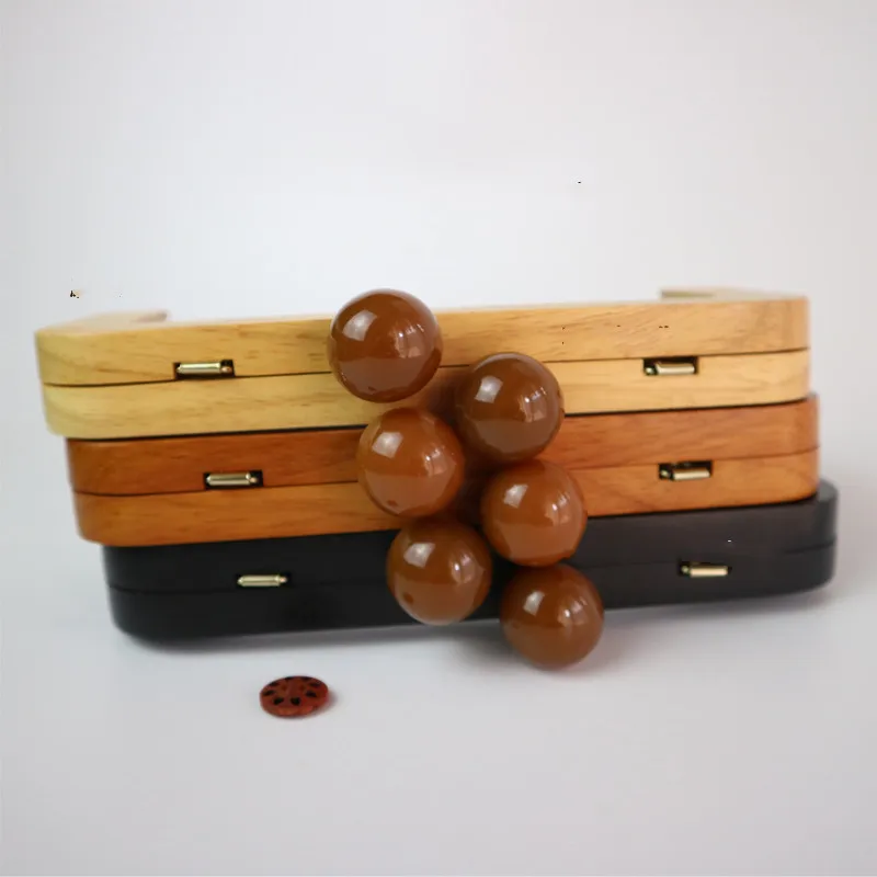 One Piece Resin Big Round Clasp Magnets Inside Solid Wood Material Wooden Obag Handle Fashion DIY Wooden Purse Frame Bag Hanger