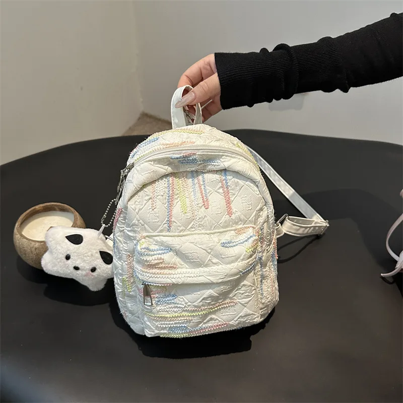 Backpack color gradual change striped bag travel backpack