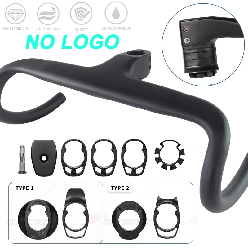

No Logo Carbon Fiber Road Bicycle Handlebar ,28.6MM,-10degrees,road Drop Handlebar,380-440MM,Includes Gasket