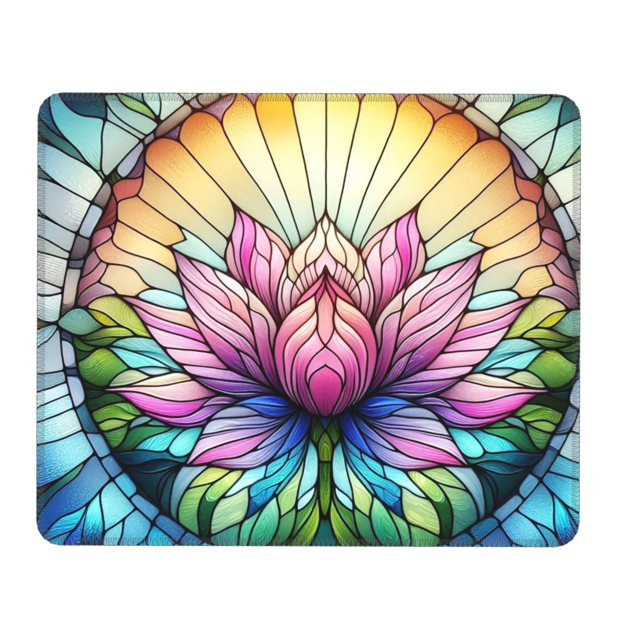 Lotus Art Glass Mouse Pad Computer Keyboard Mouse Mat Gamer PC Laptop Desk Mat Office Accessories Table Mats