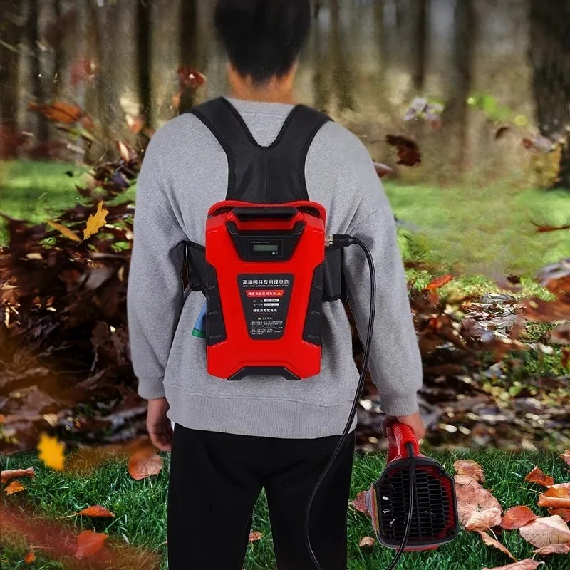 ハイパワーポータブルバックパックハンドヘルドリチウム電気ヘアドライヤー吹き葉吹きダストブロワー