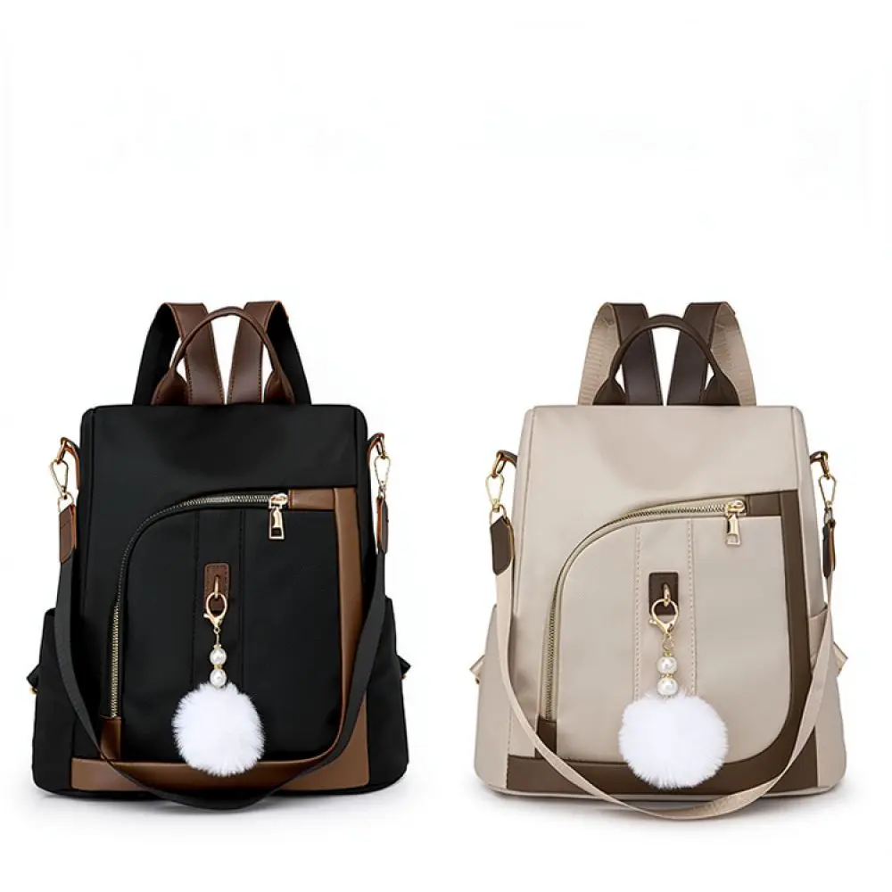 2025 New Womens Backpack Waterproof Anti Theft School Bag Stylish Contrast Color Travel Rucksack Casual Large Capacity