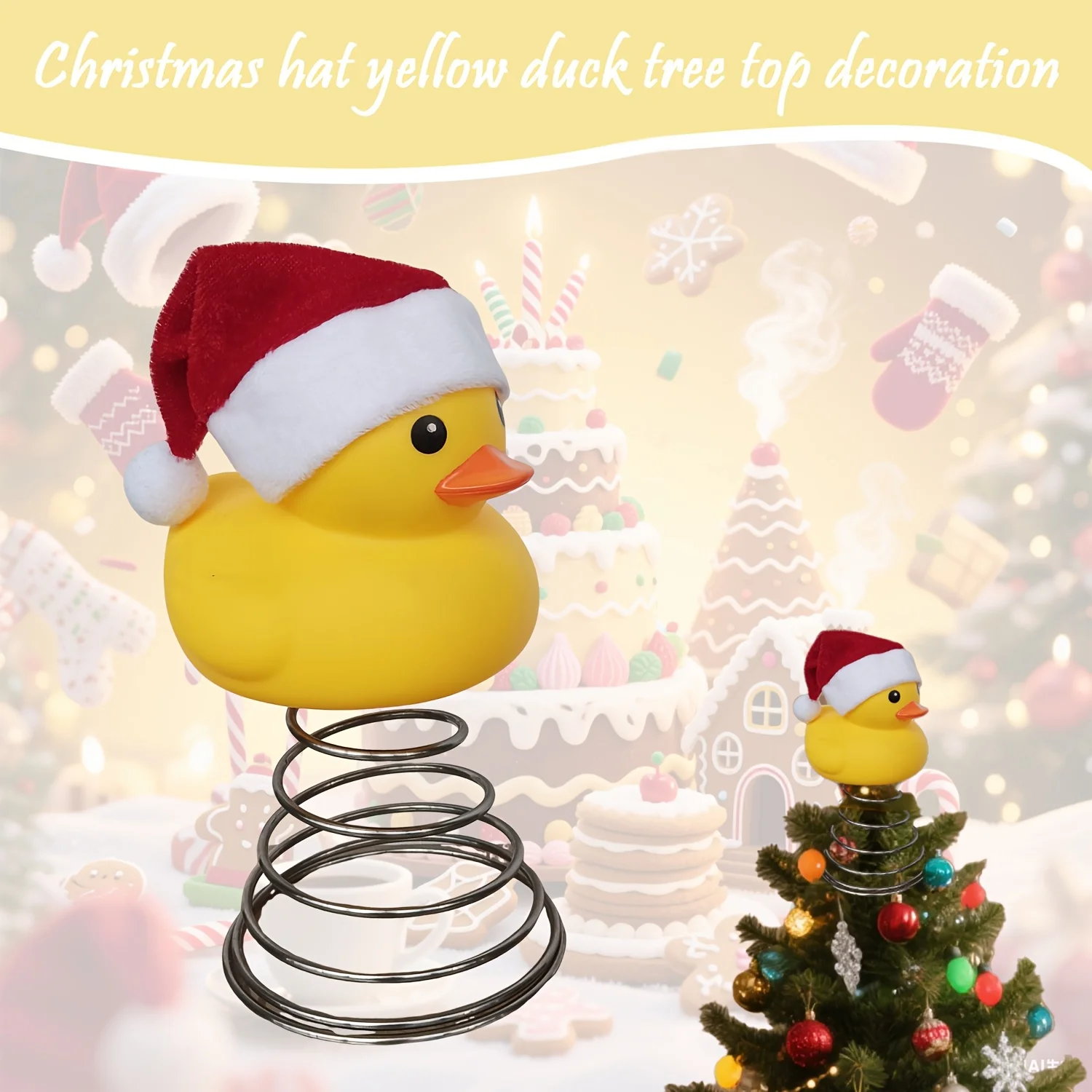 1Pcs Ente Weihnachten Baum Topper Kreative Weihnachten Baum Top Stern Ersatz Nette Ente Festival Ornament Für Weihnachten Parteien