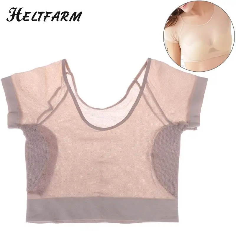 1pcs Reusable Underarm Sweat Pad Vest Menopause Shield T-shirt Shape Sweat Pads Washable Underarm Armpit Sweat Pads