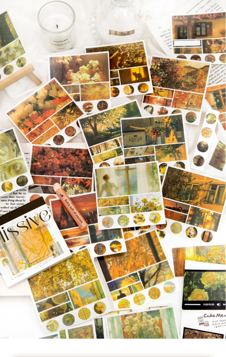 Journal GO 40 Stück Landschafts-Sticker für Scrapbooking, Dekoration, Handgemachte Collage, Junk Journal, Tagebuch, Hintergrundpapier – Detail 2