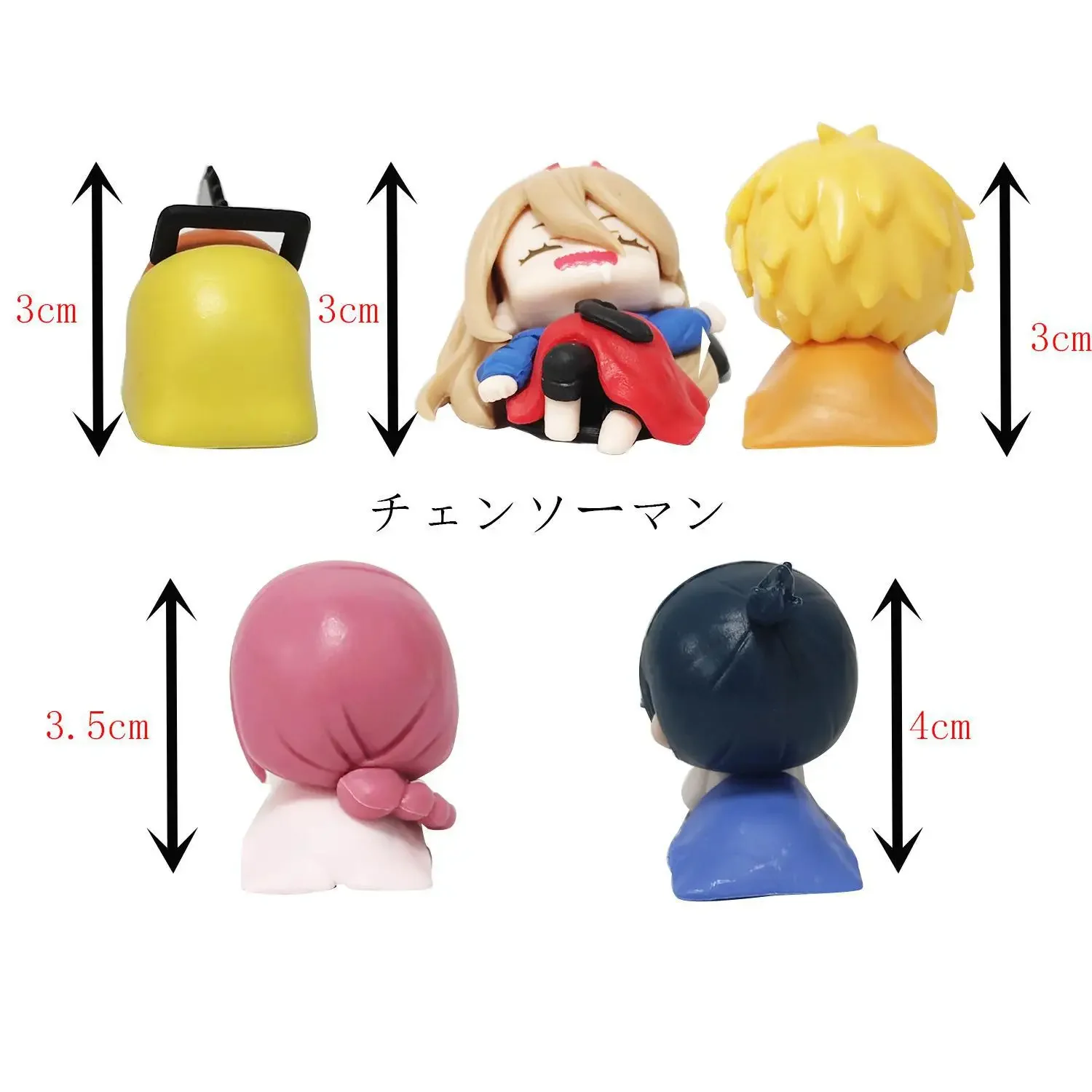 5 Pcs/Set Chainsaw Man 3-4cm Kawaii Mini Sleep Figure Denji Pochita Makima Hayakawa Aki Power Figurine Model Dolls Gifts