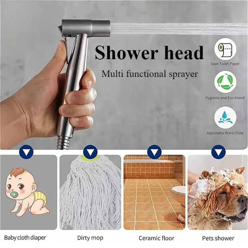 

Ручной биде-спрей из нержавеющей стали для унитаза, матовый распылитель для биде