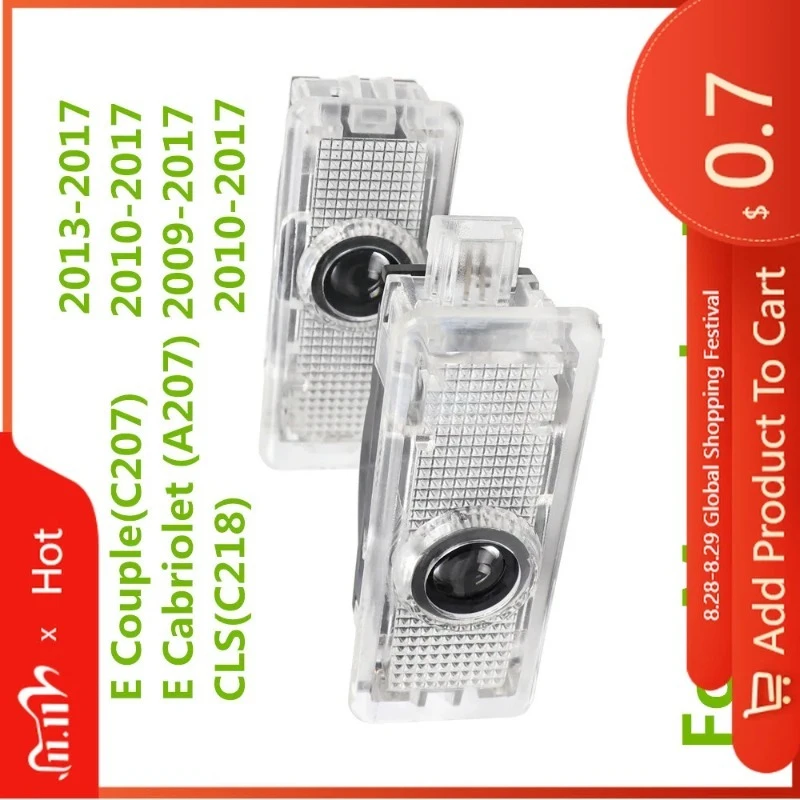 

Для MERCEDES-BENZ автомобильная наклейка 2026 Hot 2X новая светодиодная дверь автомобиля Добро пожаловать Ghost Shadow Light аксессуары для Mercedes Benz CLA Class E