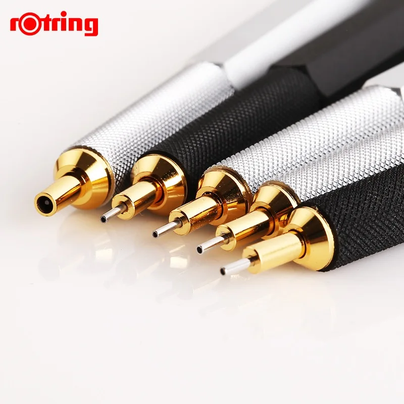 Germany Rotring 800 Mechanical Pencil Retractable Black Silver Automatic Metal Hexagon Holder Pen For Graphics Design Drawing