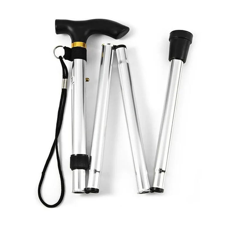 Hiking Camping Mountaineering Poles Walking Stick Telescopic Baton Trekking Poles Folding Cane Crutches Pole Unisex