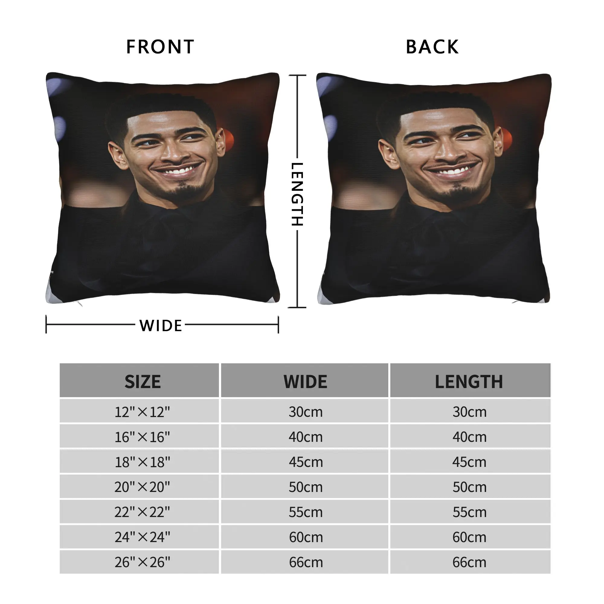 Jude Bellingham Black Suit Laughing Warmly Pillow Case  Comfy Pillow Cover For Living Room Bed Chair Funny Pillowcases