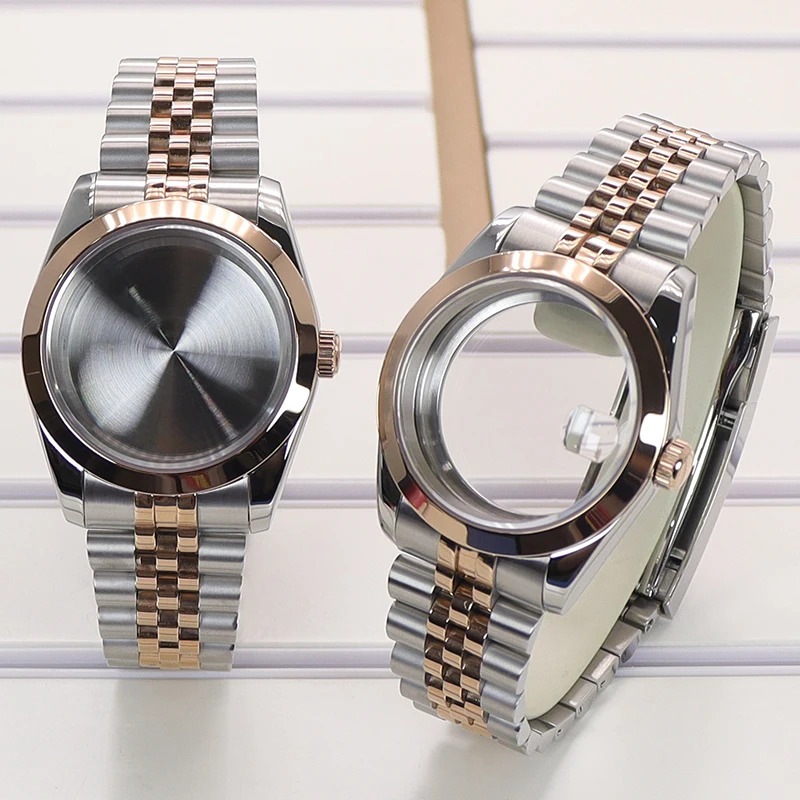 36mm 40mm Fashion Round Bevel Edge Watch Case Strap Sapphire For Explorer Seiko Nh35 Nh34 Nh36/38 Miyota8215 Mechanizm 28.5mmDial