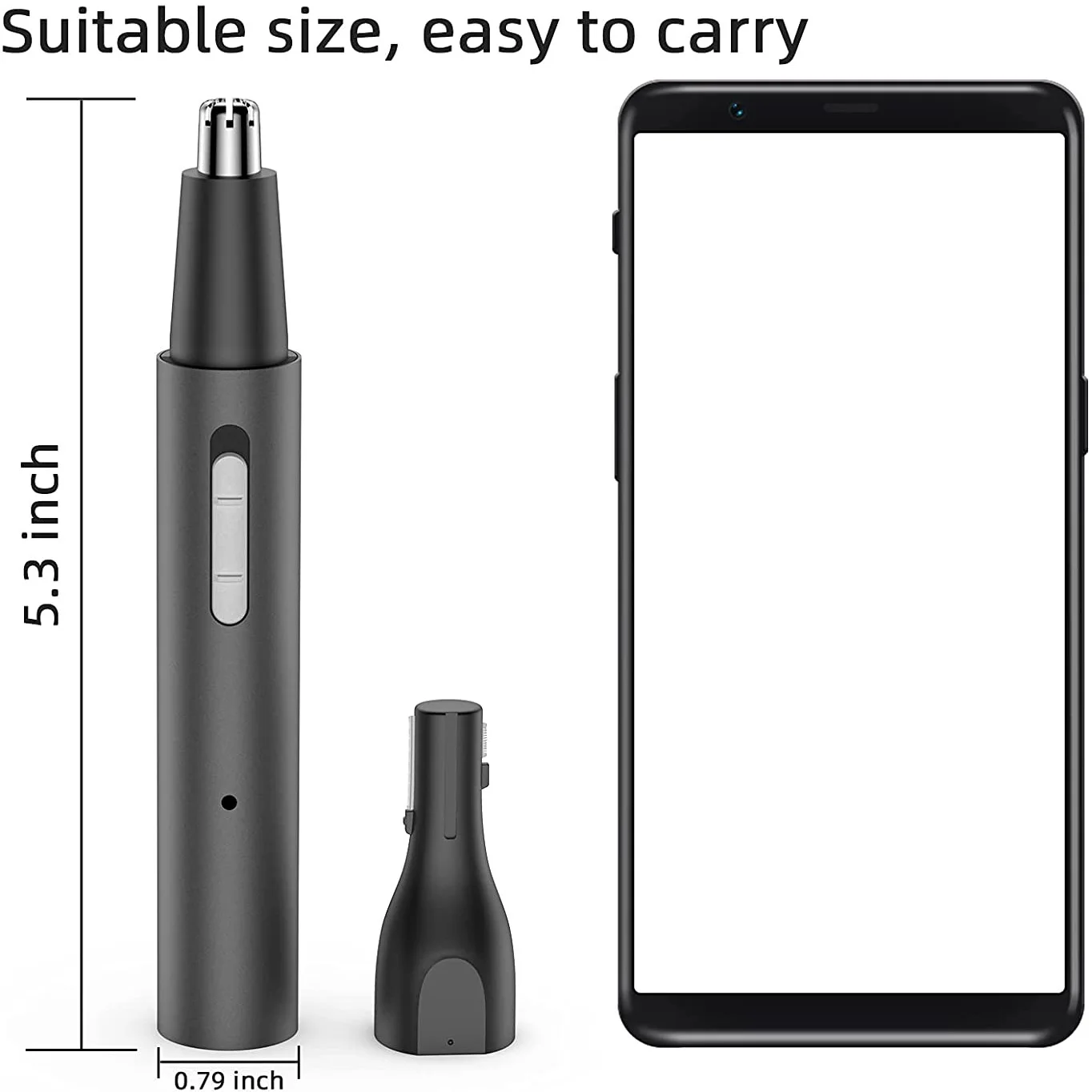 Nasal Hair Trimmer Metal Tube Electric Nasal Hair Device Household 3 in 1 Multi-function USB Charging Electric Eyebrow Trimmer