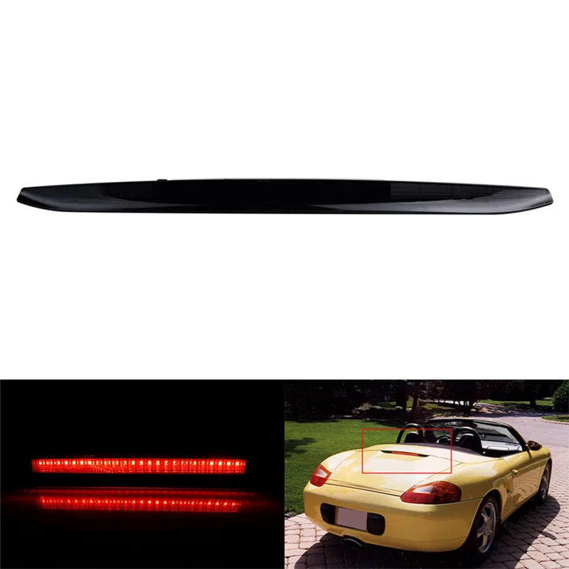 Trzecie światło stopu LED 3 dla PORSCHE Boxster 986 1997-2004 Tylne światło tylne 98663105000   Czarna skorupa