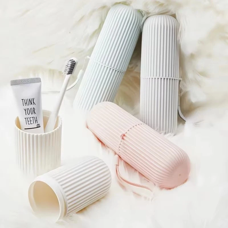 1/2/3/4Pcs Portable Toothbrush Cup Bathroom Toothpaste Holder Storage Case Box Organizer Travel Toiletries Storage Cup