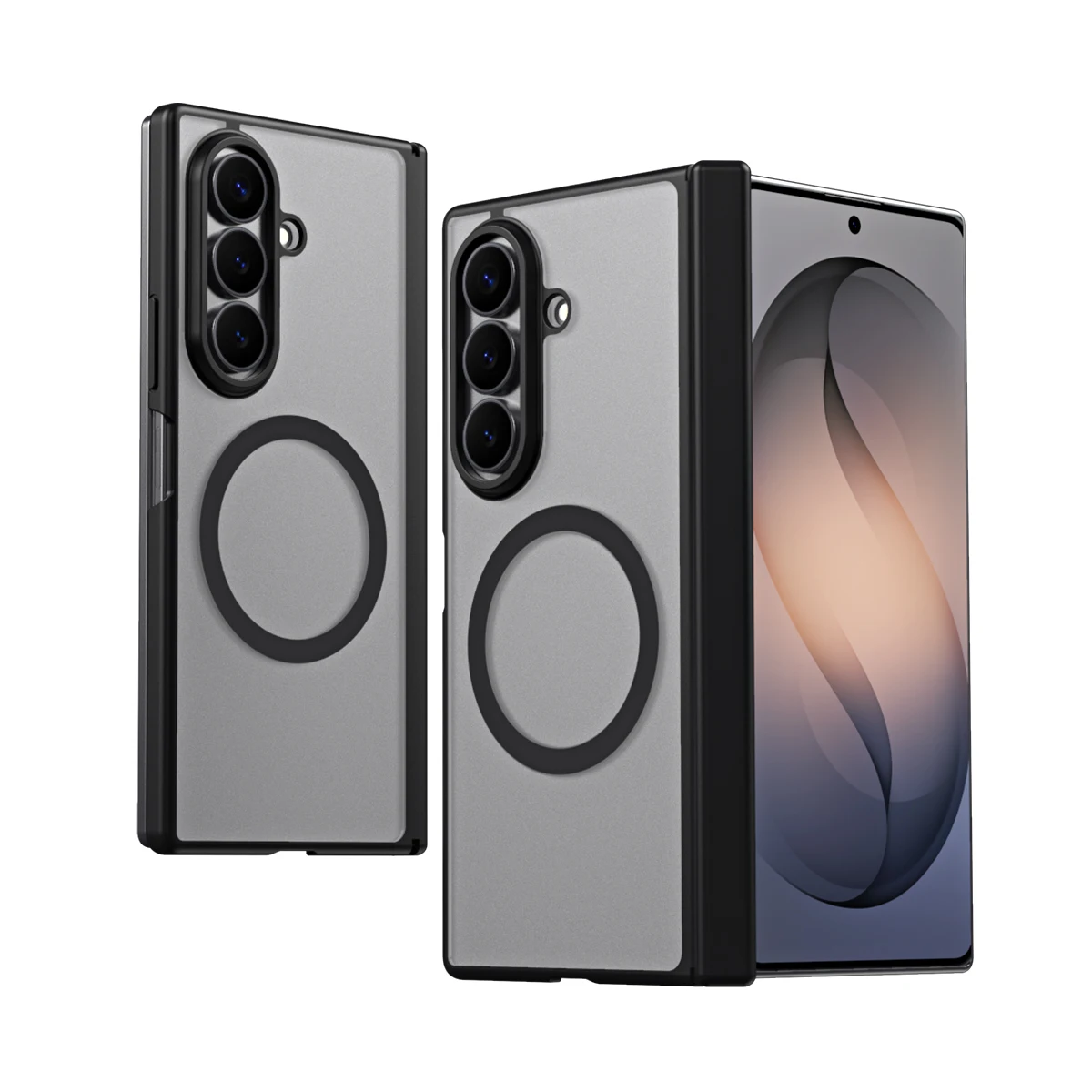 For Samsung Galaxy Z Fold 8/8 Ultra For Magsafe Case Matte Transparent Hinge Optional Mirror Film Folding Shockproof Hard Cover
