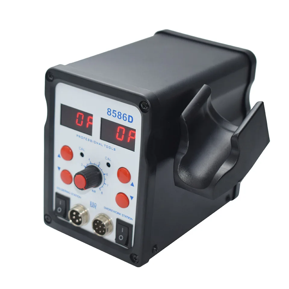 8586D Double digital display electric welding station hot air gun electric soldering iron