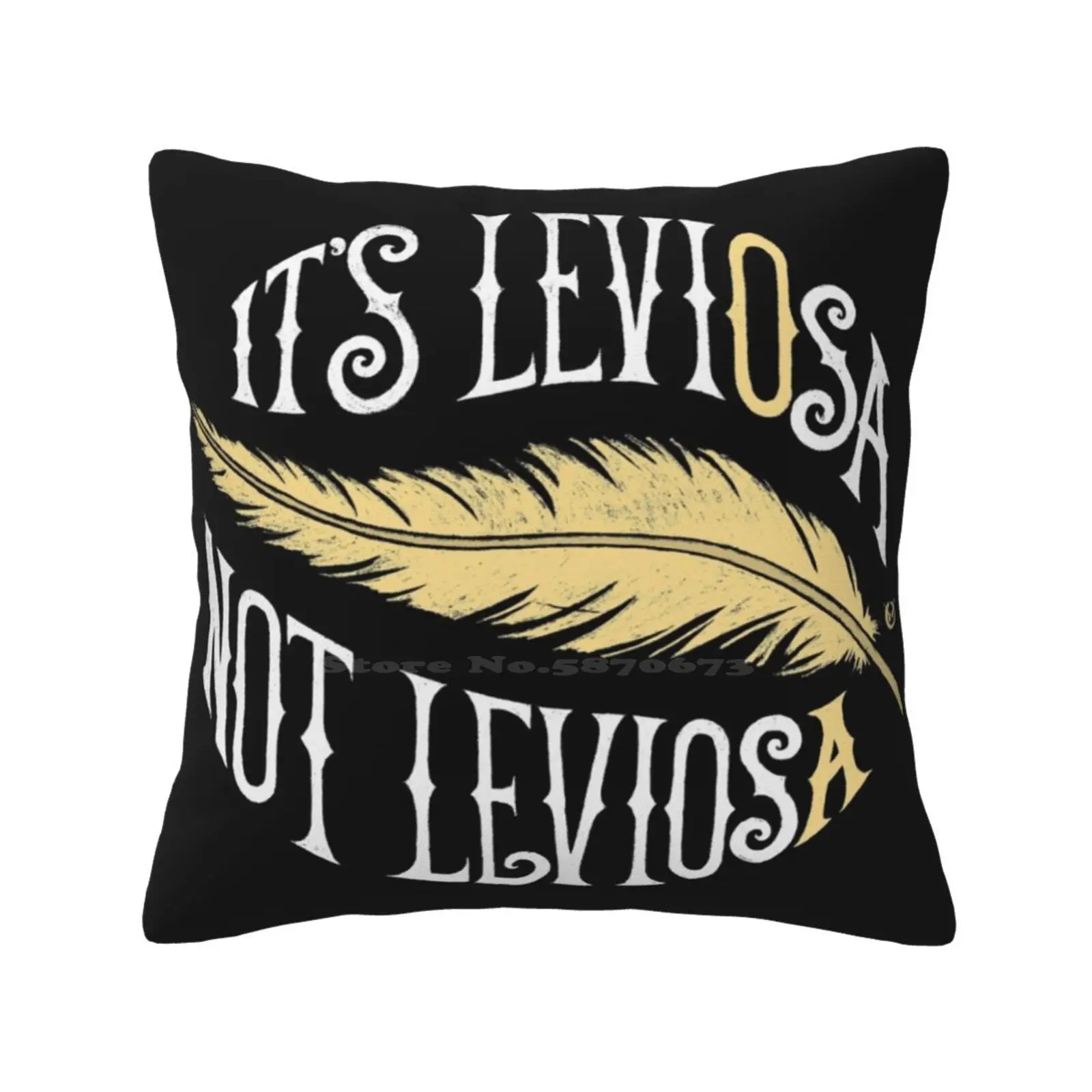 Leviosa Pillowslip Pillowcase Lettering Hermione Granger Wingardium Leviosa Spell Typography Feather The Sorcerers Stone The