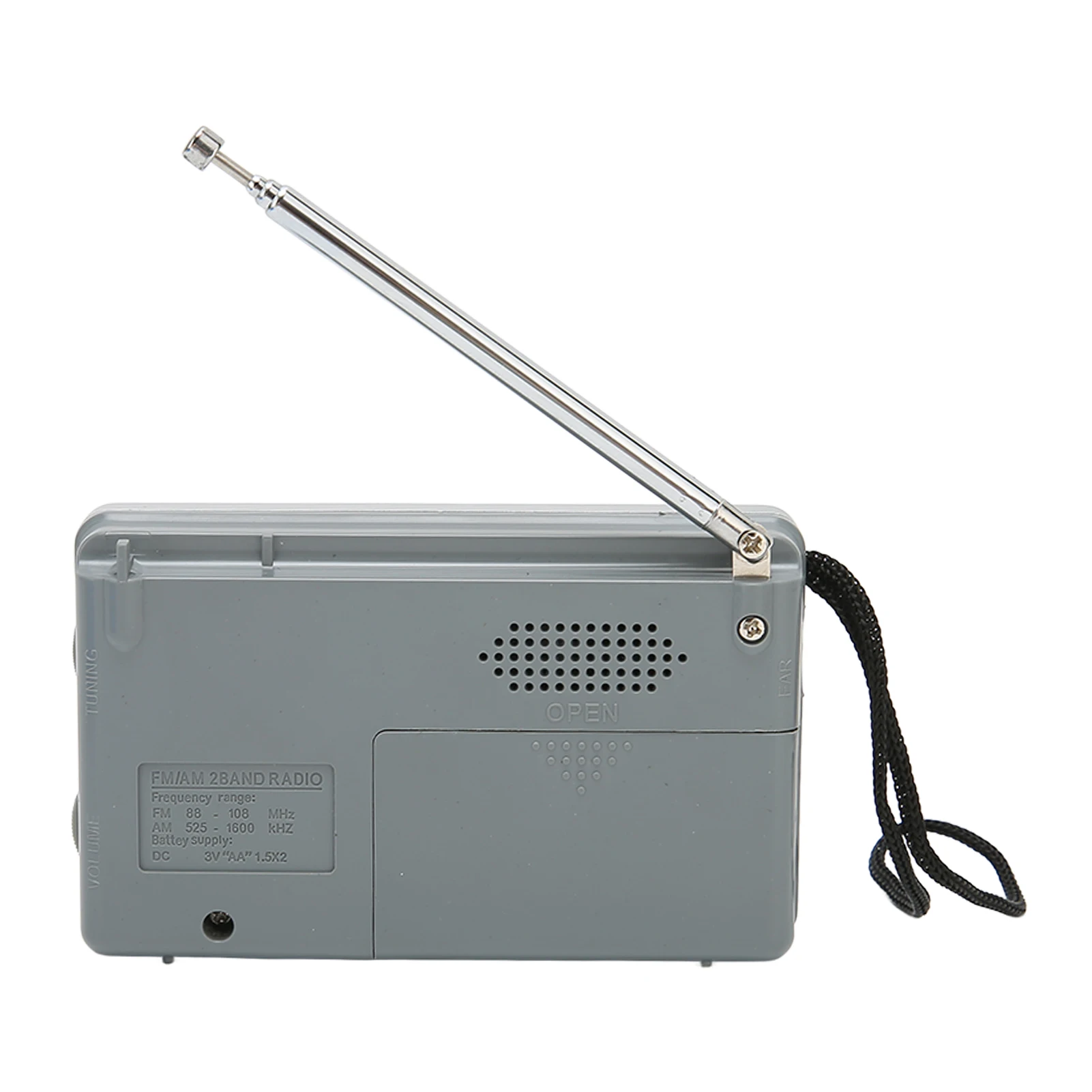Radio AM FM Gris plateado Durable con pilas Altavoz incorporado Radio de bolsillo portátil Calidad perfecta para viajes al aire libre