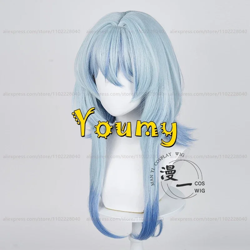 Wig The Shorekeeper Rambut Panjang 74Cm Wig Gradien Biru Cosplay Anime Wig Sintetis Tahan Panas untuk Wanita Dewasa Pesta Permainan Peran