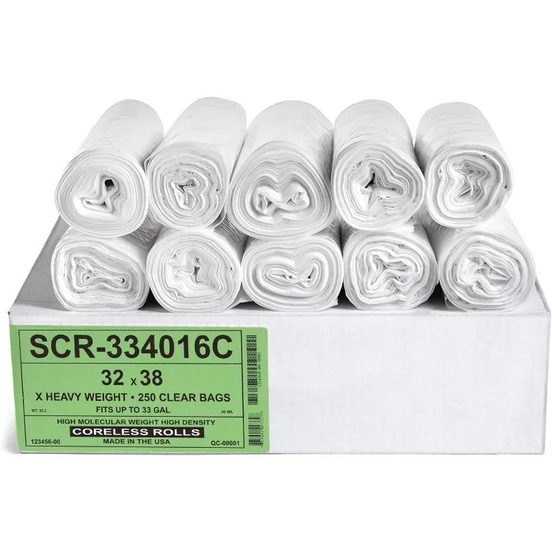 

Trash Bags - (Commercial 250 Pack) - Source Reduction Series Value High Density 16 Micron Gauge (equiv) - Intended for Home,