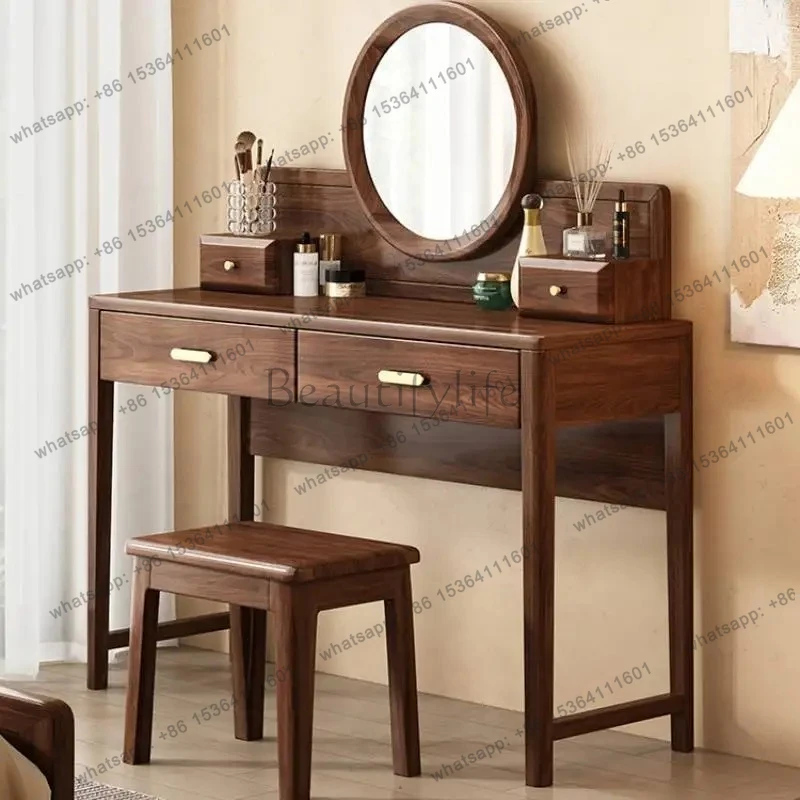 Natural Luxury Wooden Dresser Bedroom Vertical Organizer Drawer Makeup Dressers Mirrors Modern Schminktisch Home Furniture