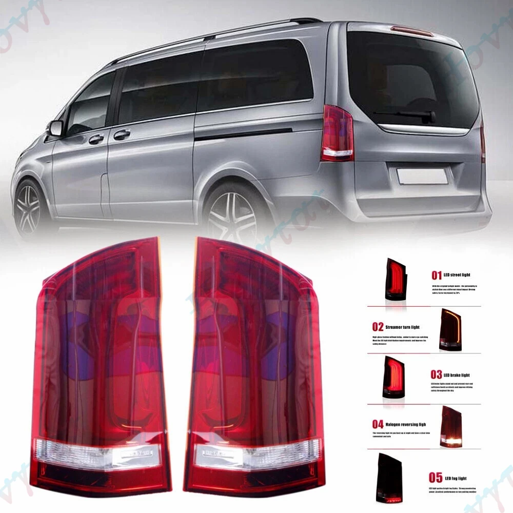 Paar LED-Rückleuchten für Benz Vito W447 2014 2015 2016 2017 2018 2019 2020-2022 Rücklicht Rückleuchten Rückleuchten LED-Bremsleuchte