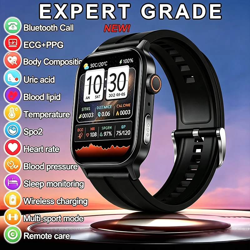 GEJIAN Smart Watch ECG+PPG Heart Rate Blood Oxygen Blood Pressure Monitoring Bluetooth Call IP67 GPS Track Tracking Smartwatch