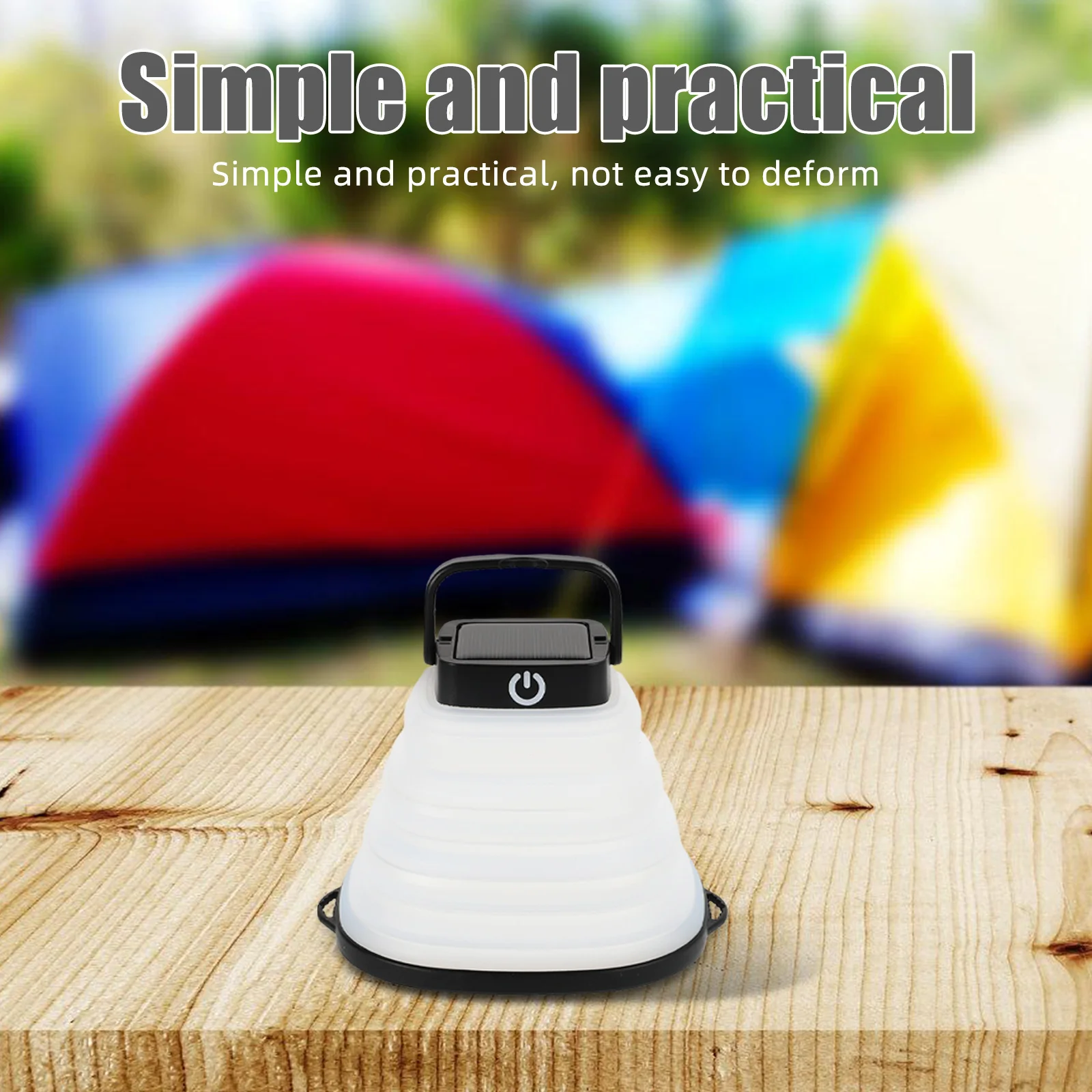 ضوء خيمة محمول للتخييم بالطاقة الشمسية قابل للطي USB قابل لإعادة الشحن مع مقبض مصباح طوارئ مقاوم للماء للمغامرة الخارجية