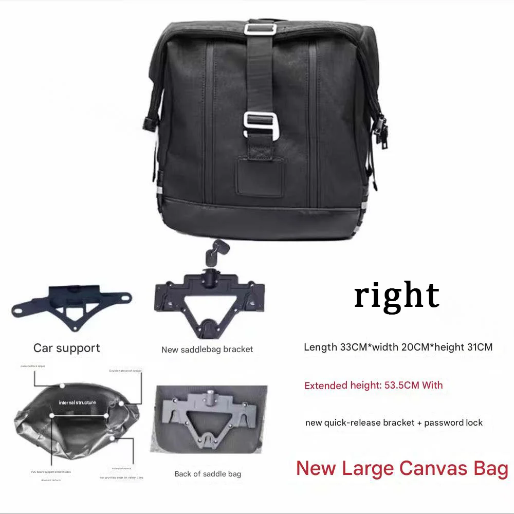 Voor QJMOTOR SRV 600-V2 canvas tas lederen opbergtas quick release zijtas srv 600v2 600v2srv 600V2 SRVSide Tas
