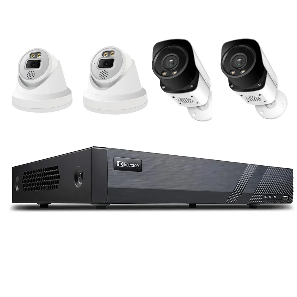 NDAA Compliant 12MP Outdoor Bullet IP POE Segurança 2.8mm Grande Angular Full Metal Cor Noturna À Prova D 'Água por Detecção AI P2P