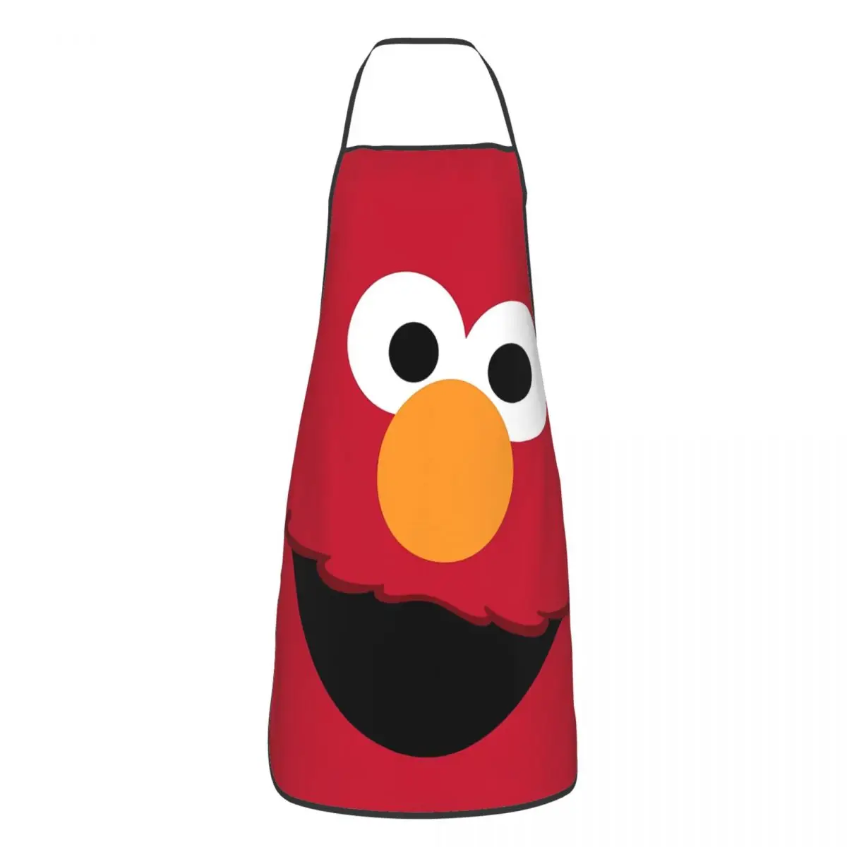 Custom Funny Elmo Face Anime Bib Aprons Men Women Unisex Kitchen Chef Sesame Street Tablier Cuisine for Cooking Baking Gardening