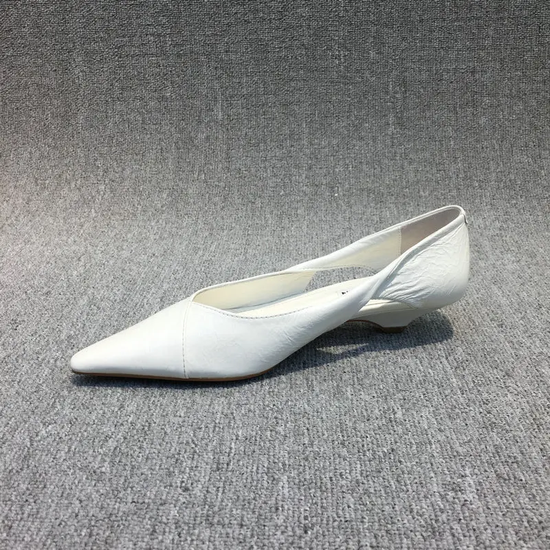 European and American Minimalist Women\'s Shoes 2024 New Design Sense Slim Heel Shallow Mouth Pointed Hollow Women\'s Single Shoes