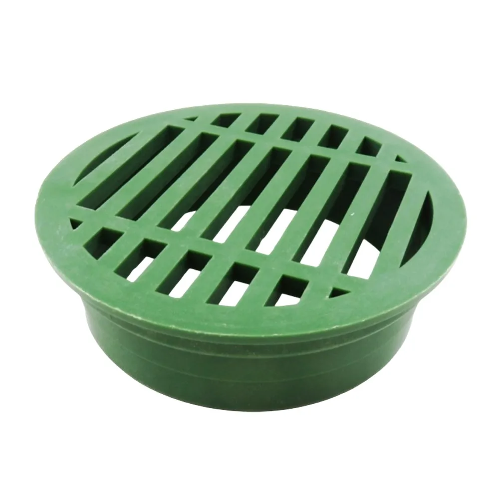 2PCS Durable Polypropylene PP Floor Grate Cover Round 4 Inch Drain Cover Green Yard Drain Cover Flower Bed Edges