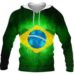Brazil Flag Hip Hop Hoodies Men Women 3D Printed Sweatshirt Harajuku Style Hoodie 2024 Autumn Casual Pullover Jacket Hoodie Top