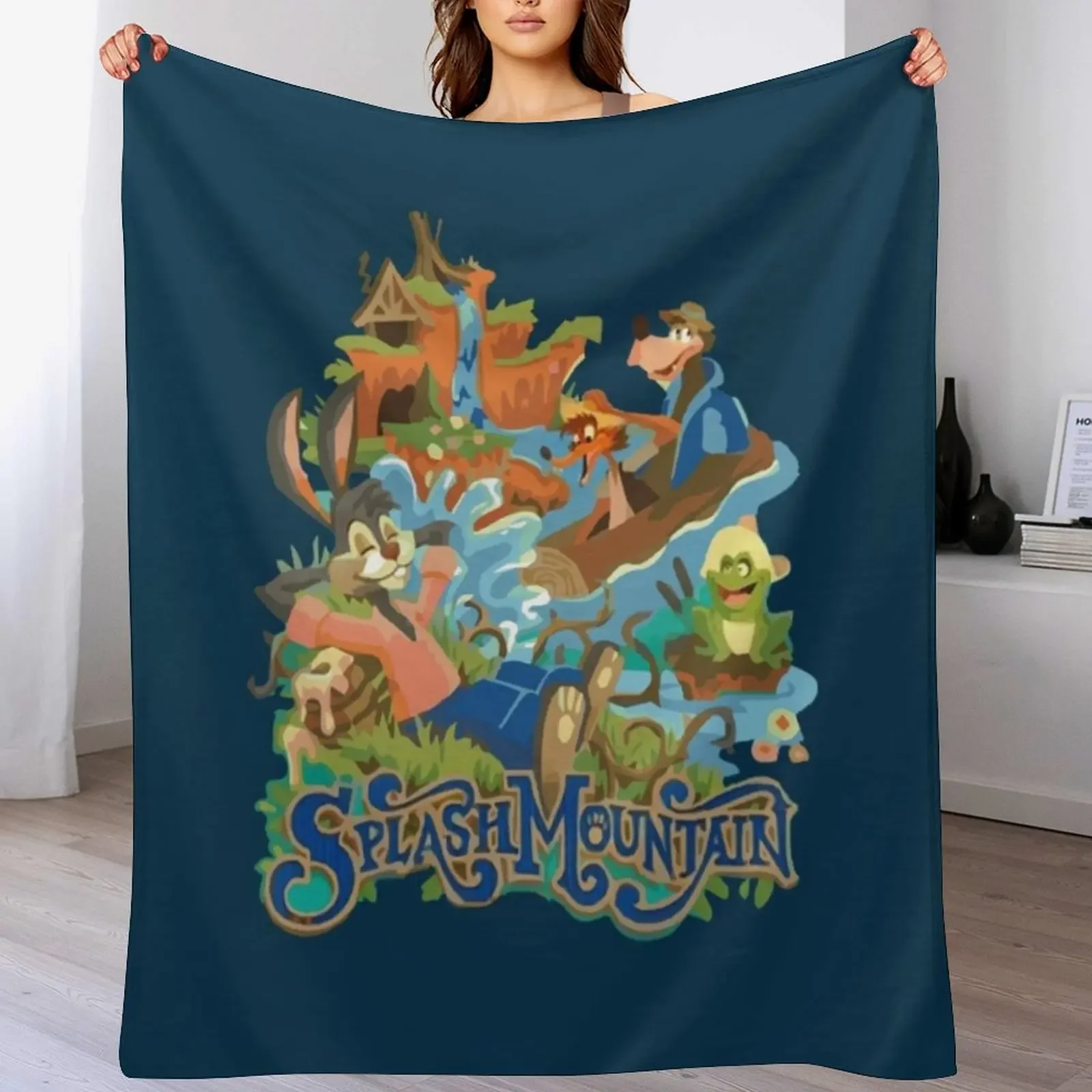 Splash Mountain T-ShirtSplash mountain Throw Blanket Multi-Purpose Plaid on the sofa Blankets Sofas Of Decoration Blankets