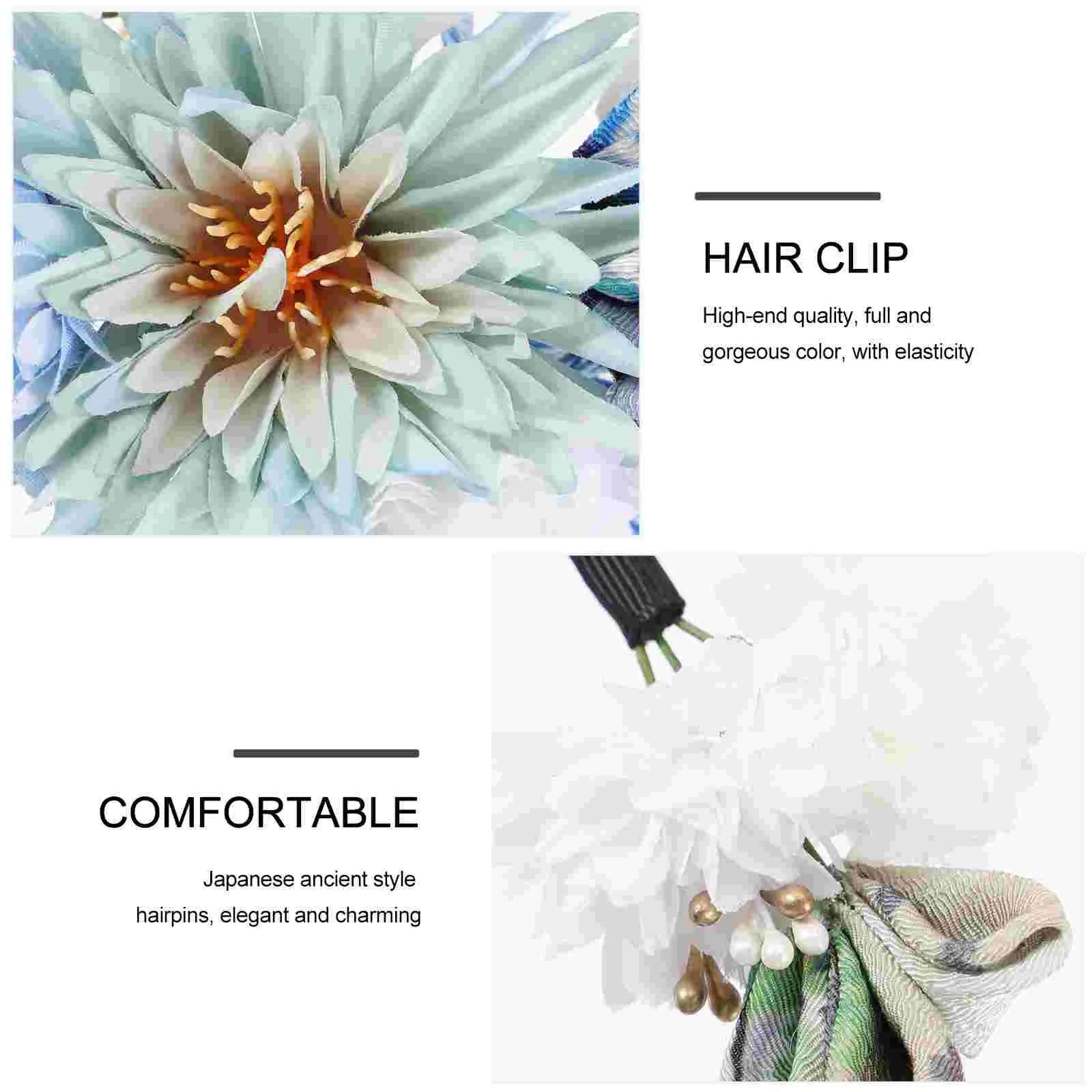 2 Pcs Japanese Style Hair Comb Wedding Clip Accessories for Kimono Pin Bridal Flower Hairpins Grace