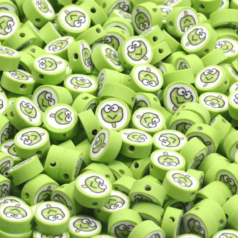 20/50/100 stücke Cartoon Frosch Ton Spacer Perlen Nette Polymer Clay Perlen Für Schmuck Machen Armband Diy Telefon kette Necklac Handwerk
