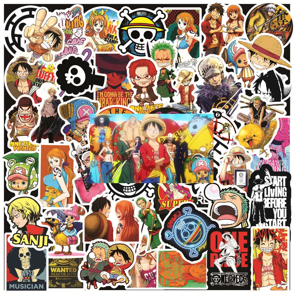 10/30/50/100pcs Cartoon Anime One Piece Stickers Graffiti DIY Kids Toy Helmet Stationery Guitar Cool Luffy Chopper Sticker Decor