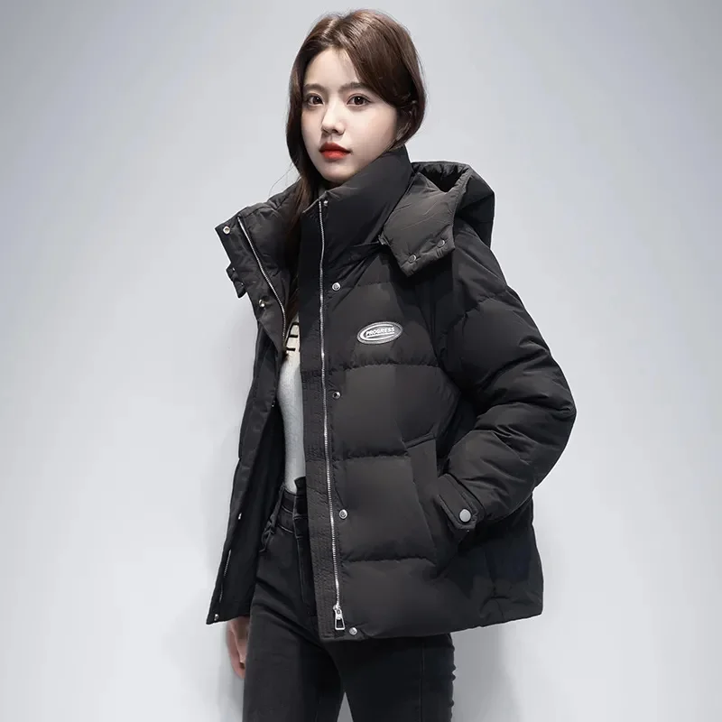 2024 New Style Korean Fashion Winter Jacket Short Down Bread Service Woman Snow Wear Puffer Coats Loose Warm Parkas Hooded Outwe