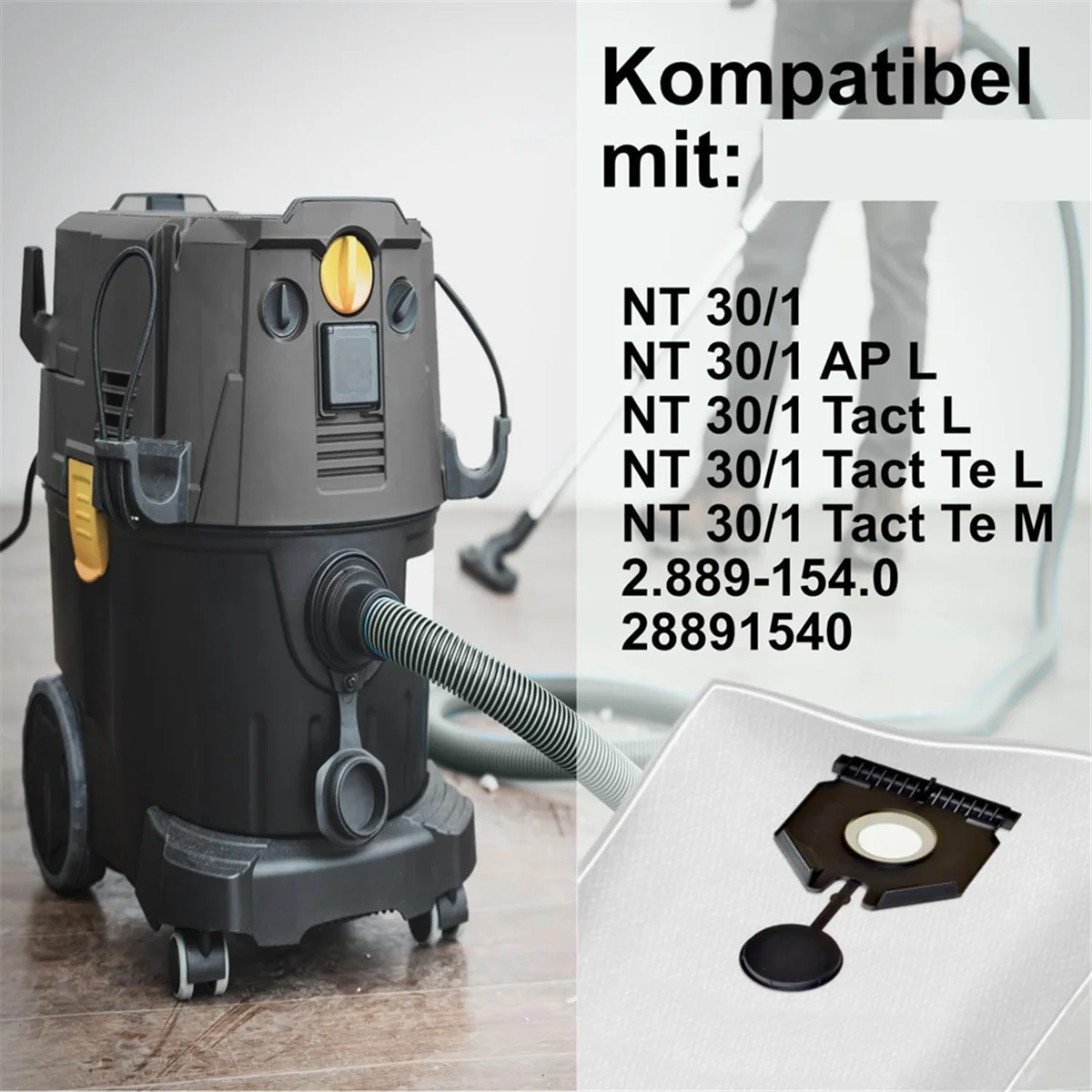 ถุงเครื่องดูดฝุ่น10ชิ้นใช้ได้กับถุงสูญญากาศ2.889-154.0ของ Karcher (NT30/1) NT 30/1 AP-Tact, TE, L,M