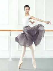 Women Tulle Skirt Gymnastics Leotard Practice Dresses Teachers Wraps Ballet Ballerina Chiffon Dance Yoga Skirts