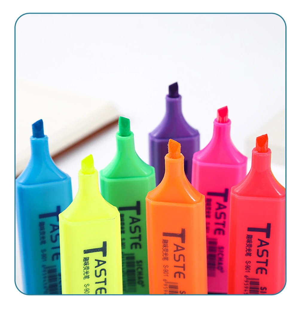 4/6/8 farben Textmarker Schräge Spitze Fluoreszierende Stifte Wischfest Für Student Geschenk Kunst Büro Schreibwaren Schule Liefert – Detail 3