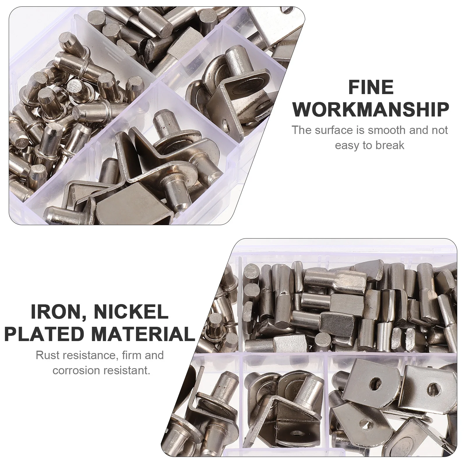 113 قطعة مقاطع الرف خزانة النيكل مطلي الحديد الرف أوتاد دعم دائم لخزائن الكتب خزائن خزانة دعم #3