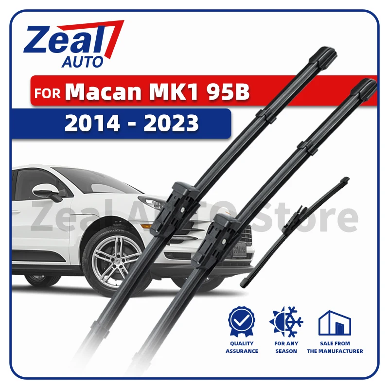 LHD Front Rear Wiper Blades For Porsche Macan MK1 95B 2014 - 2023 S GTS Turbo Sports 3pc Window Brushes Accessories 24